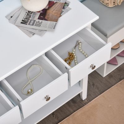 Konsolentisch mit 3 Schubladen, weiß, HOMCOM | yomonda