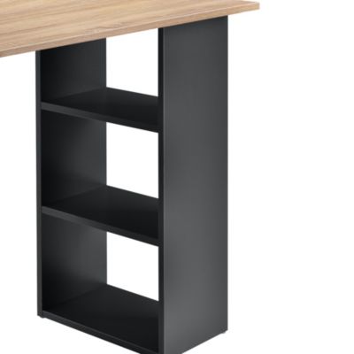 en.casa Schreibtisch 120x50x72cm Grau Holz Bürotisch mit Schubladen PC Tisch 