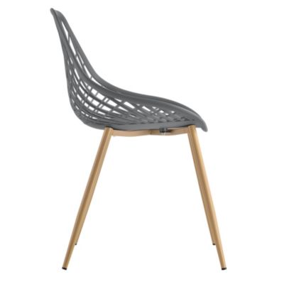 en.casa 2x Design Stühle Metall Weiß Stuhl Set Lehnstuhl Metall Sessel Outdoor 