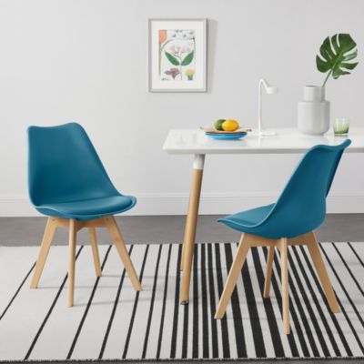 Polsterstühle Esszimmerstühle 2er Set aus Kunstleder Design Stuhl in