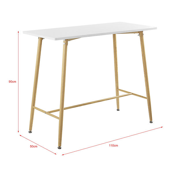 Bartisch höhenverstellbar 68-88 cm Stehtisch Quadratisch 60 x 60cm MDF Metall Chrom Weiß en.casa Bartisch höhenverstellbar 68-88 cm Stehtisch Quadratisch 60 x 60cm MDF Metall Chrom Weiß en.casa
