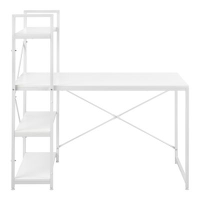 Schreibtisch mit Regal Ablagefach Bürotisch 122x120x64 in verschiedenen