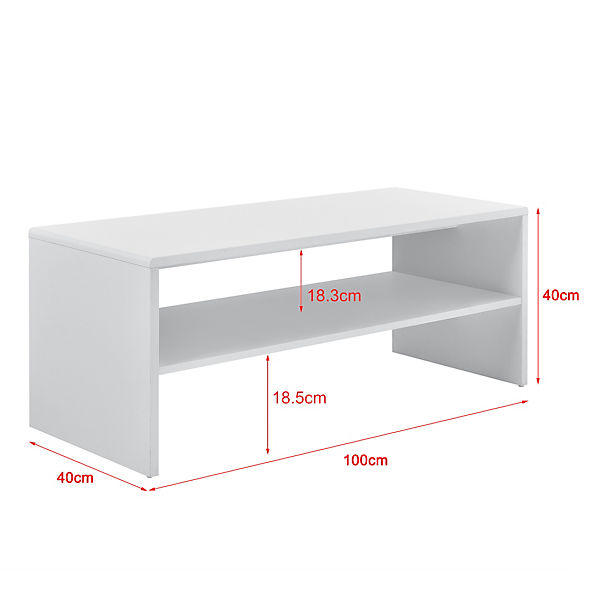 Couchtisch 75x75x35,5 cm Beistelltisch mit Ablagefächern Sofatisch Tisch Spanplatte Weiß en.casa 