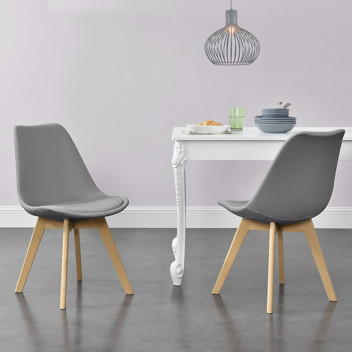 2er-Set Design Esszimmerstühle 97x42cm in verschiedenen Farben