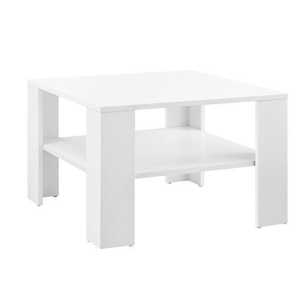 Couchtisch 75x75x35,5 cm Beistelltisch mit Ablagefächern Sofatisch Tisch Spanplatte Weiß en.casa Couchtisch 75x75x35,5 cm Beistelltisch mit Ablagefächern Sofatisch Tisch Spanplatte Weiß en.casa
