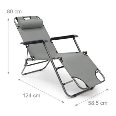 Liegestuhl klappbar, grau, relaxdays | yomonda