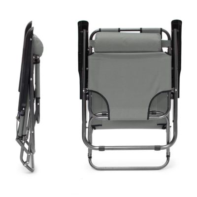 Liegestuhl klappbar, grau, relaxdays | yomonda