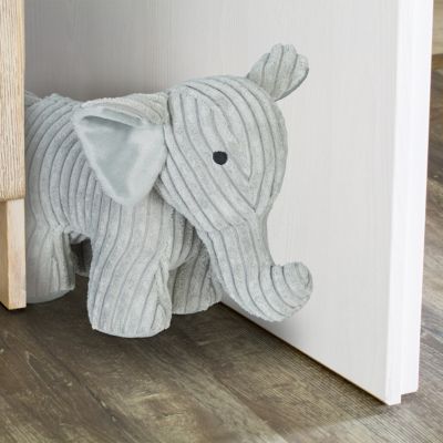 Tier-Türstopper Kinderzimmer Türstopper Elefant Türpuffer Bodentürstopper grau 