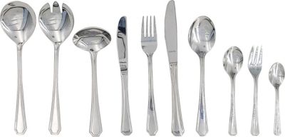 82-tlg. Edelstahl Besteck-Set "Octo", für 12 Personen, inkl. Soßenlöffel & Salatbesteck