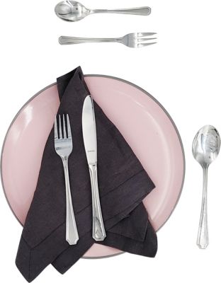 82-tlg. Edelstahl Besteck-Set "Octo", für 12 Personen, inkl. Soßenlöffel & Salatbesteck 2