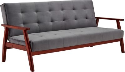 Samt Schlaf-Sofa, B190xT85xH81 cm, grau, SalesFever | yomonda