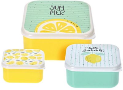 3-tlg. Set Aufbewahrungsdosen "Lemons"