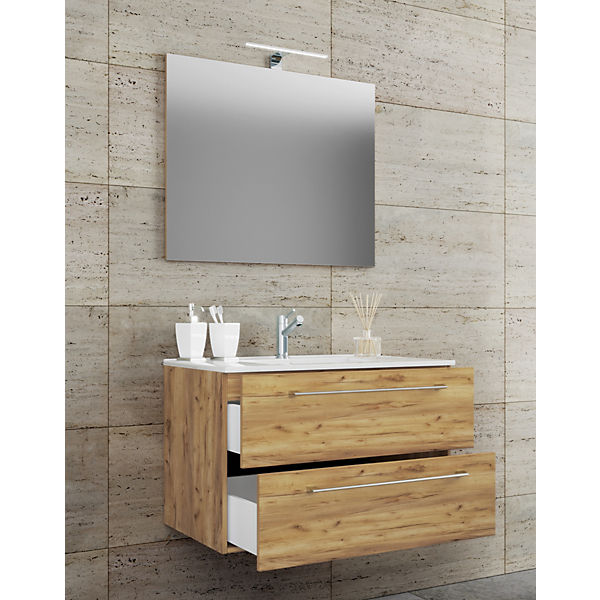 3-tlg. Waschplatz Badmöbel Badezimmer Set Waschtisch Waschbecken