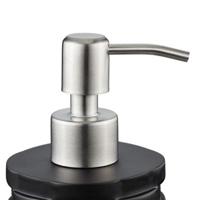 Seifenspender Edelstahlpumpe Relief, schwarz, relaxdays | yomonda