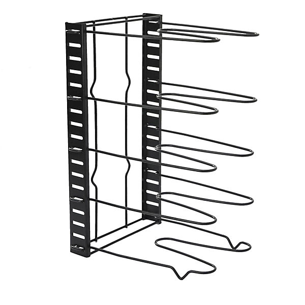 Pfannen Organizer mit 5 Ablagen Topfdeckel Aufbewahrung, schwarz