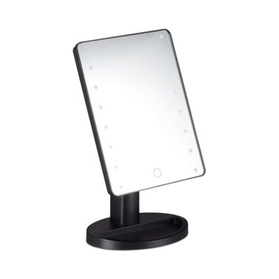 Schminkspiegel mit LED, schwarz, relaxdays | yomonda