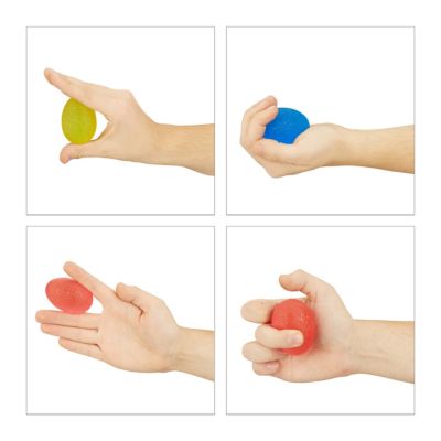 9 x Eiförmige Griffbälle, Handtraining, Antistressei, Quetschball