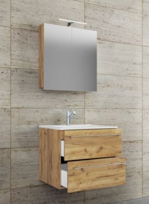 3-tlg. Waschplatz Badmöbel Badezimmer Set Waschtisch Waschbecken