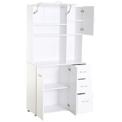 Küchenschrank mit 3 Schubladen, weiß, HOMCOM | yomonda