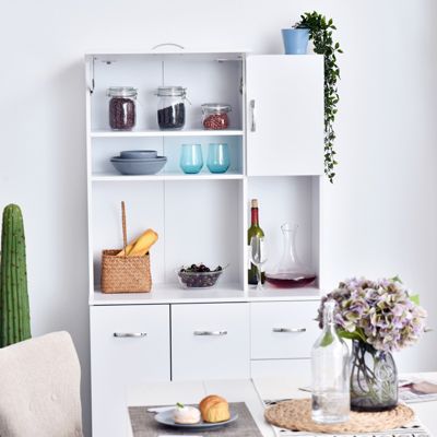 Küchenschrank mit 3 Schubladen, weiß, HOMCOM | yomonda