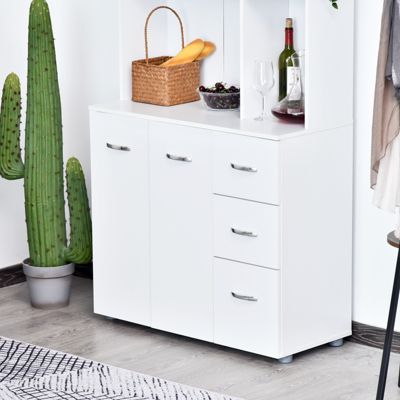 Küchenschrank mit 3 Schubladen, weiß, HOMCOM | yomonda