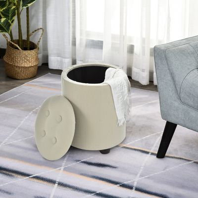 Sitzhocker mit Stauraum, beige, HOMCOM | yomonda