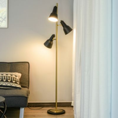 Stehlampe mit 3 Lampenschirmen, bronze, HOMCOM | yomonda