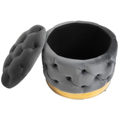 Sitzhocker im Vintagestil, grau, HOMCOM | yomonda