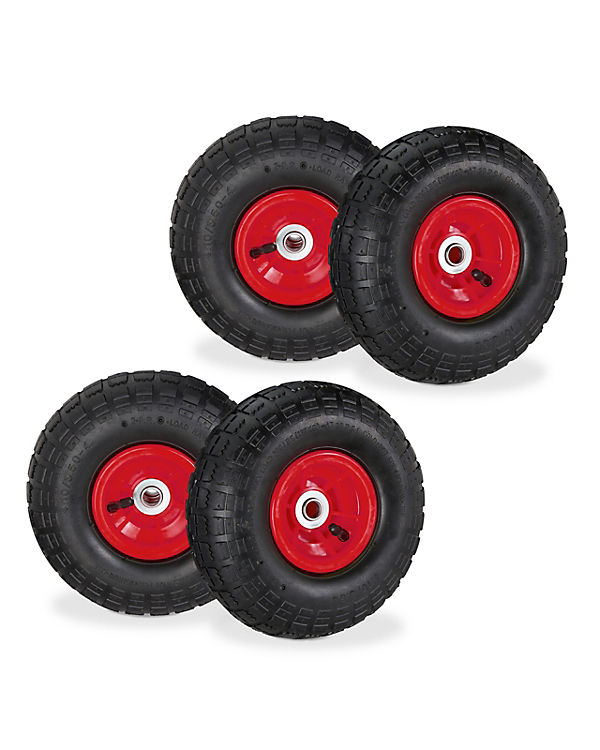 relaxdays 4x Sackkarrenrad schwarz/rot | 04052025373290 relaxdays 4x Sackkarrenrad schwarz/rot | 04052025373290
