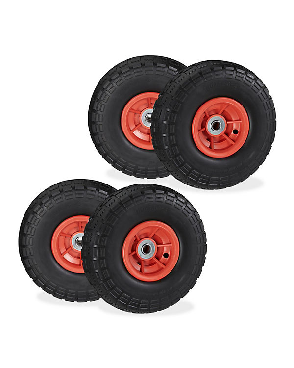 relaxdays Sackkarrenrad PU 4er Set 4.1/3.5-4 schwarz/rot | 04052025373412 relaxdays Sackkarrenrad PU 4er Set 4.1/3.5-4 schwarz/rot | 04052025373412