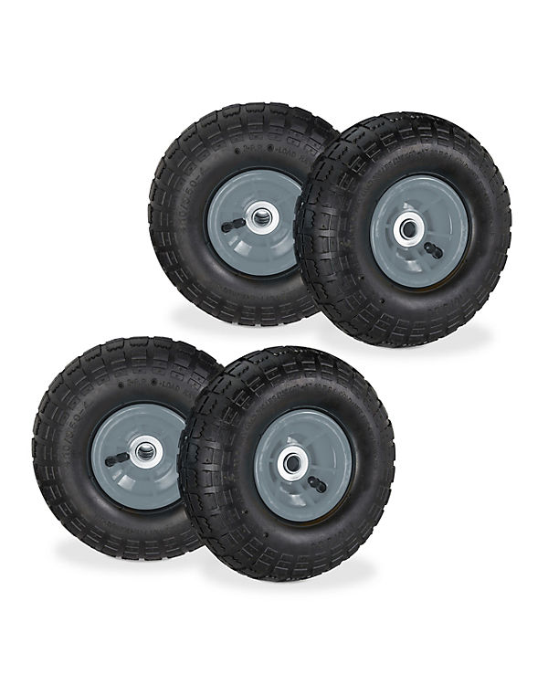 relaxdays Sackkarrenrad 4er Set 3.5-4 schwarz-grau | 04052025373269 relaxdays Sackkarrenrad 4er Set 3.5-4 schwarz-grau | 04052025373269