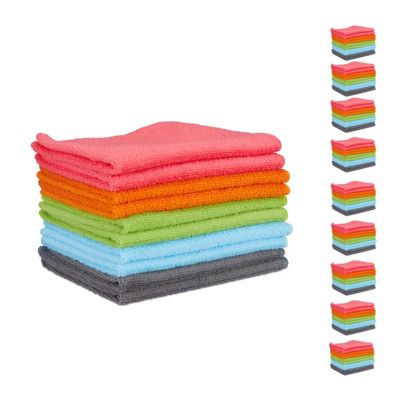 relaxdays 100 x Mikrofasertücher 40×30 bunt mehrfarbig | 04052025258719