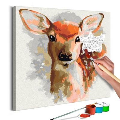artgeist Malen nach Zahlen Niedliches Hirschkälbchen mehrfarbig Gr. 40 x 40 | 05902157050660