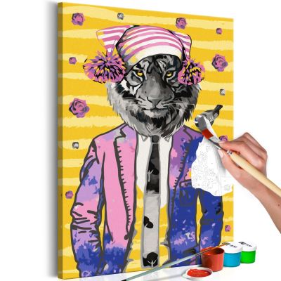 artgeist Malen nach Zahlen Tiger in Hat mehrfarbig Gr. 40 x 60 | 05902157051384