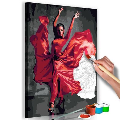 artgeist Malen nach Zahlen Red Dress mehrfarbig Gr. 40 x 60 | 05902157050912