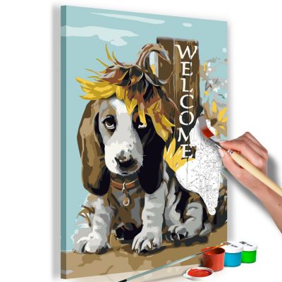 artgeist Malen nach Zahlen Dog and Sunflowers mehrfarbig Gr. 40 x 60 | 05902157050905