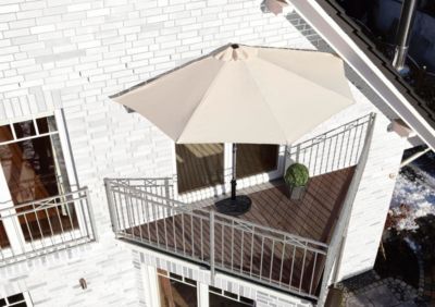 Sonnenschirm, halb Fiona Marktschirme, weiß, PUREDAY | yomonda