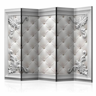 Image of artgeist Paravent Quilted Leather II [Room Dividers] grau Gr. 225 x 172