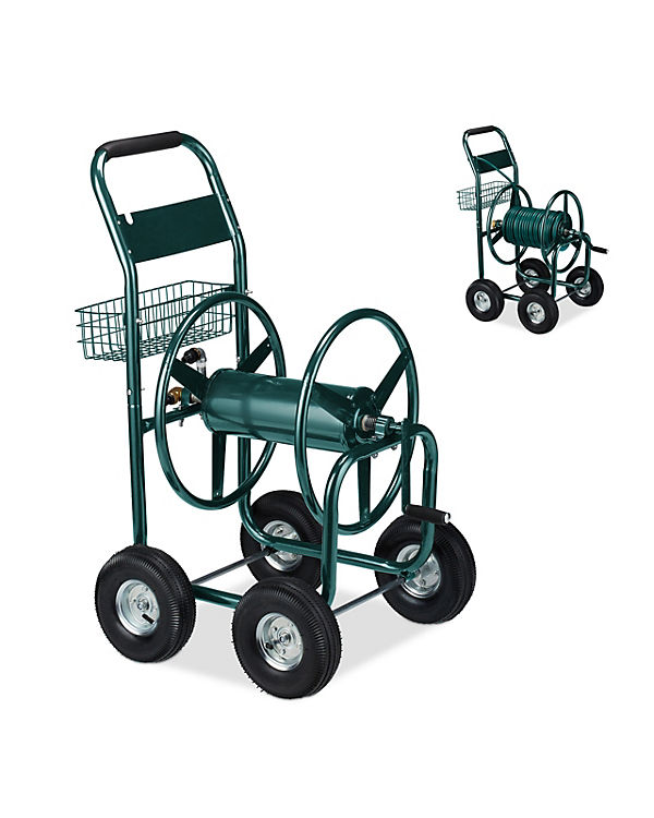 relaxdays Schlauchwagen 4 Räder grün | 04052025337780 relaxdays Schlauchwagen 4 Räder grün | 04052025337780
