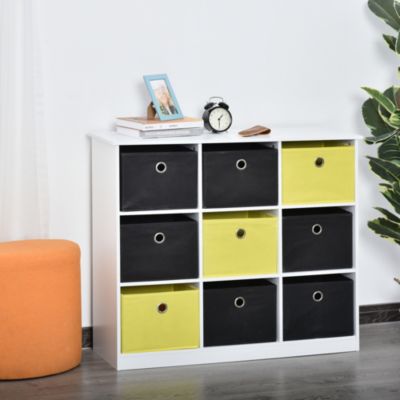 Würfelregal mit Stoffschubladen, schwarz, HOMCOM | yomonda