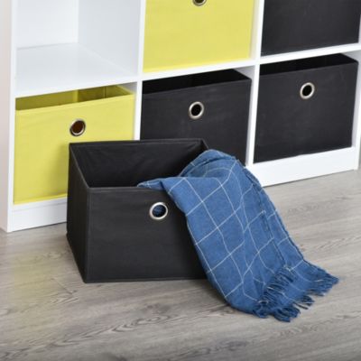 Würfelregal mit Stoffschubladen, schwarz, HOMCOM | yomonda