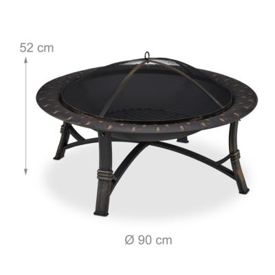 Feuerschale 90 cm Durchmesser, gold, relaxdays | yomonda