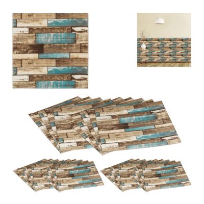 30 x Wandpaneele Wandverkleidung 3D-Paneele Dekopaneele Holzoptik natur