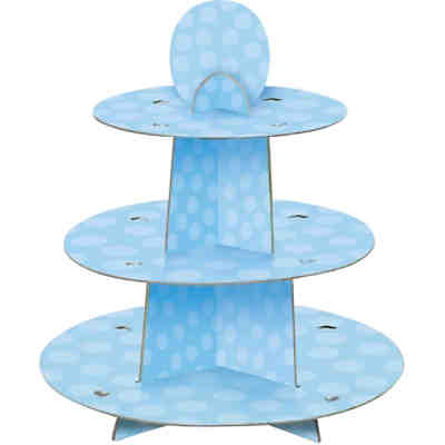 Cupcake-Ständer blau, 3 Platten