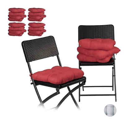 4 X Stuhlkissen Waschbar Extra Weiche Sitzkissen Und Stuhlauflagen Kissen Rot Rot Relaxdays Yomonda