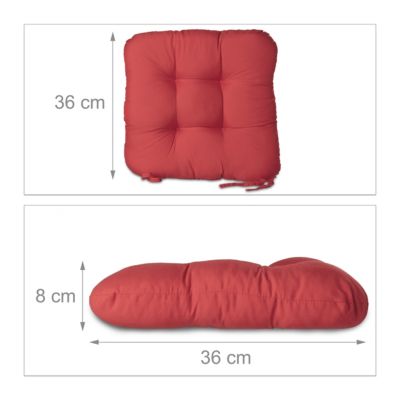 Kissen rot 8 x Stuhlkissen waschbar extra weiche Sitzkissen und Stuhlauflagen 