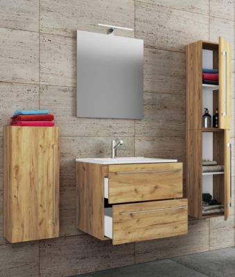 5-tlg. Waschplatz Badmöbel Badezimmer Set Waschtisch Waschbecken