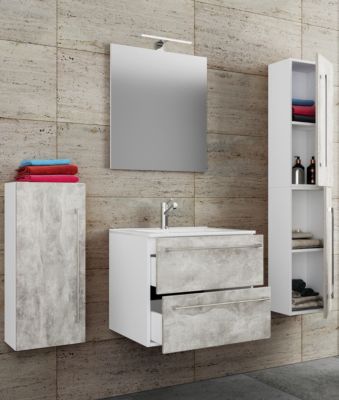 5-tlg. Waschplatz Badmöbel Badezimmer Set Waschtisch Waschbecken