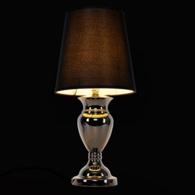 Moderne Tischlampe H:48cm Schwarz Tischleuchte Lampe Leuchte, schwarz