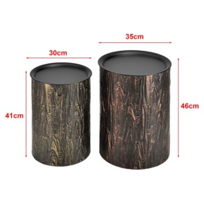 Beistelltisch 2-er Set mit abnehmbaren Tischdeckel und Innenstauraum